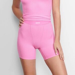 Skims Soft Lounge Rib Boxer in Bubble Gum Pink